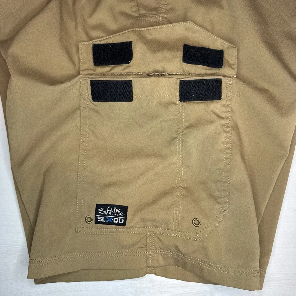 Salt Life La Vida Shorts Men's 40 Khaki Cargo Vapor Stretch Tan Outdoor Tactical